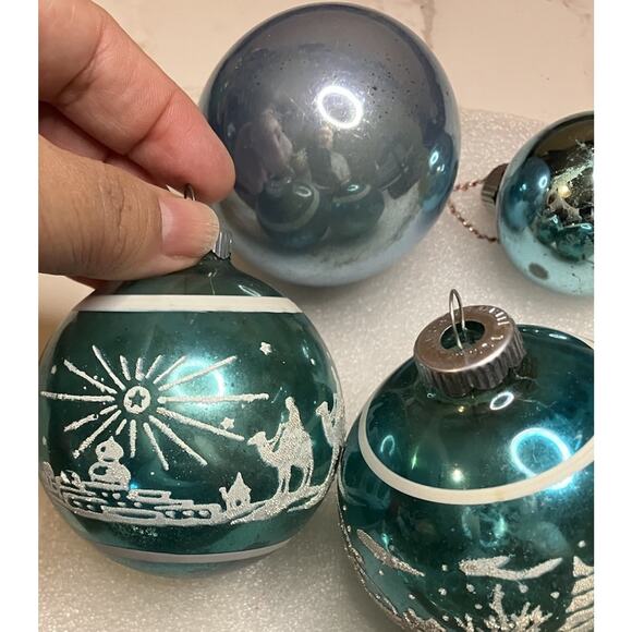 VTG SHINY BRITE Blue Stencil Stagecoach & Naivety Lot X4 - Picture 3 of 12